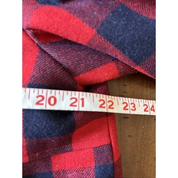 Jcrew Red & Navy Checked Wool Blend Jacket Size Medium Lumberjack Jacket